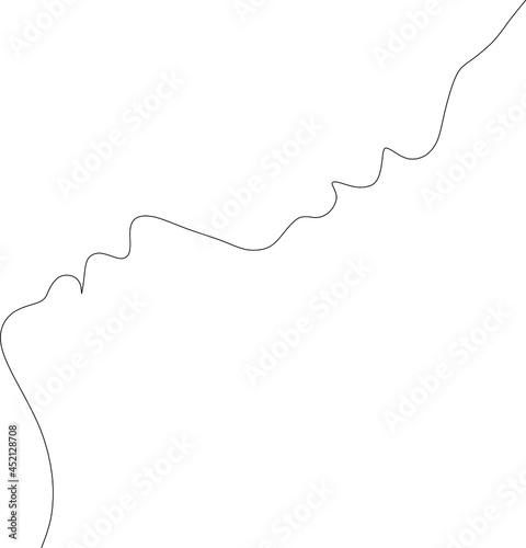 Abstract faces one line couple vector minimalist. 
