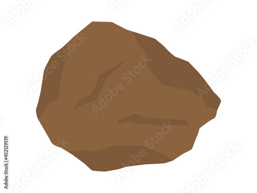 Brown mudstone specimen. Sedimentary rock sample isolated on white background. photo