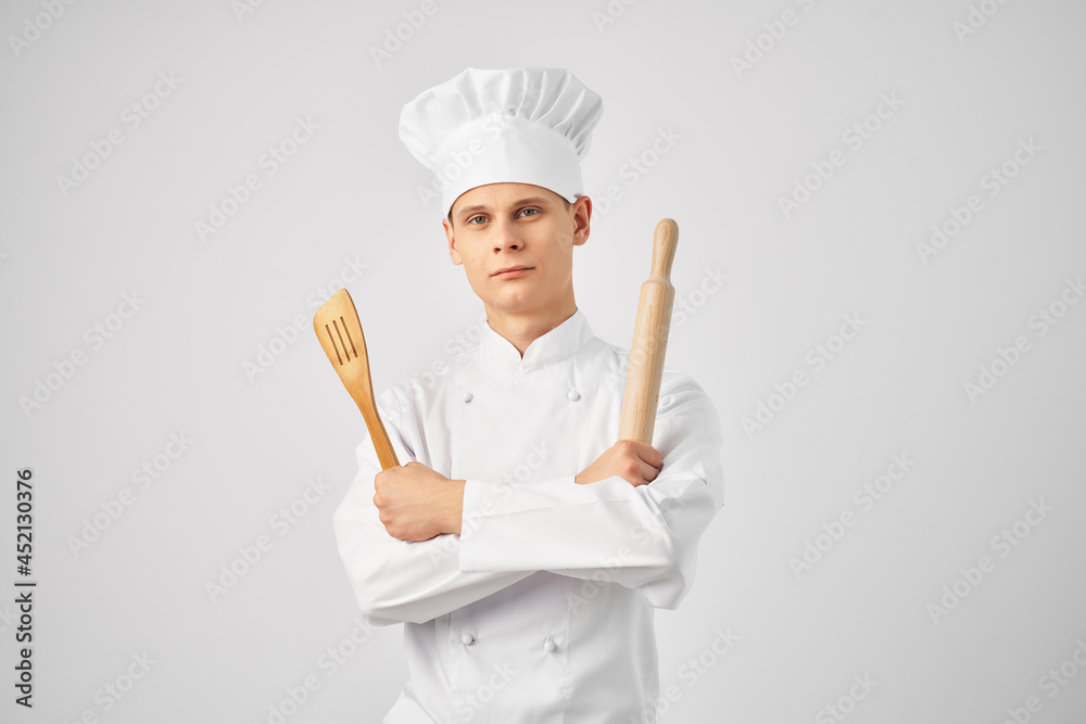 man in chef uniform cooking kitchen restaurant man in chef uniform cooking kitchen restaurant