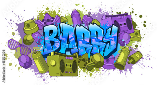 Graffiti styled Name Design - Barry photo