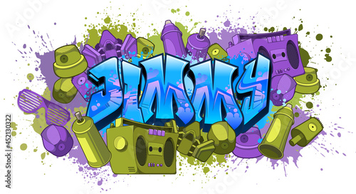 Graffiti styled Name Design - Jimmy photo