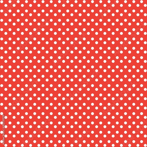 White and Orange Polka Dot seamless pattern. Vector background.