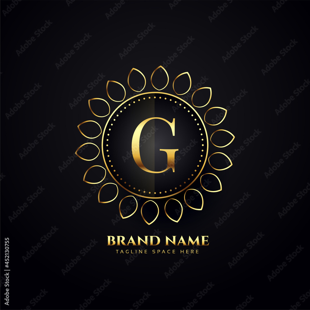 Naklejka premium ornamental luxury logo concept for letter G