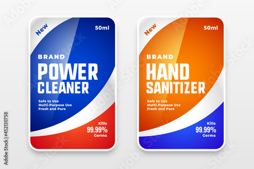 hand sanitizer and detergent label design