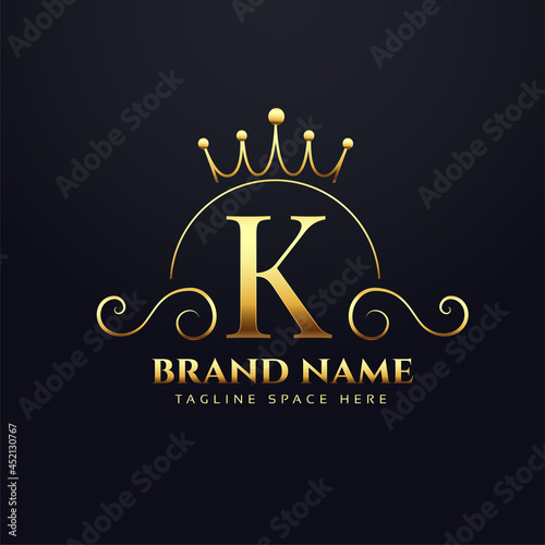 letter K logo concept for your royal brand