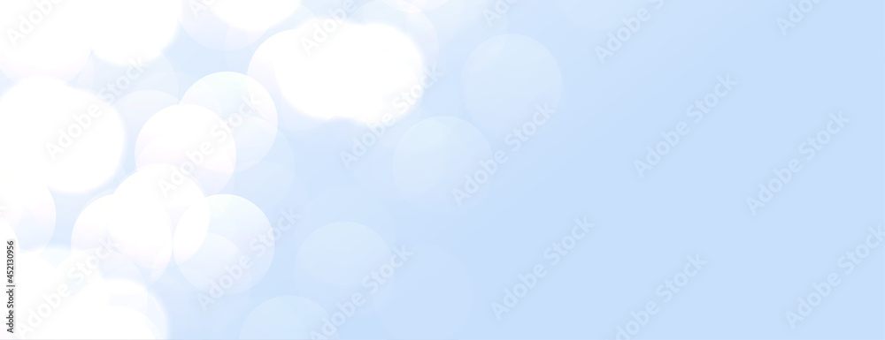 elegant sky blue banner with bokeh lights