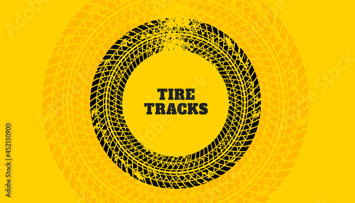yellow background with tire track print texture