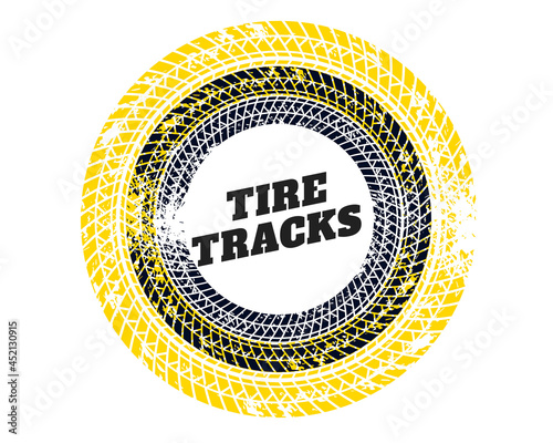 abstract circular tire track print texture frame