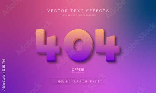 Error 404 text effect - 100% editable eps file