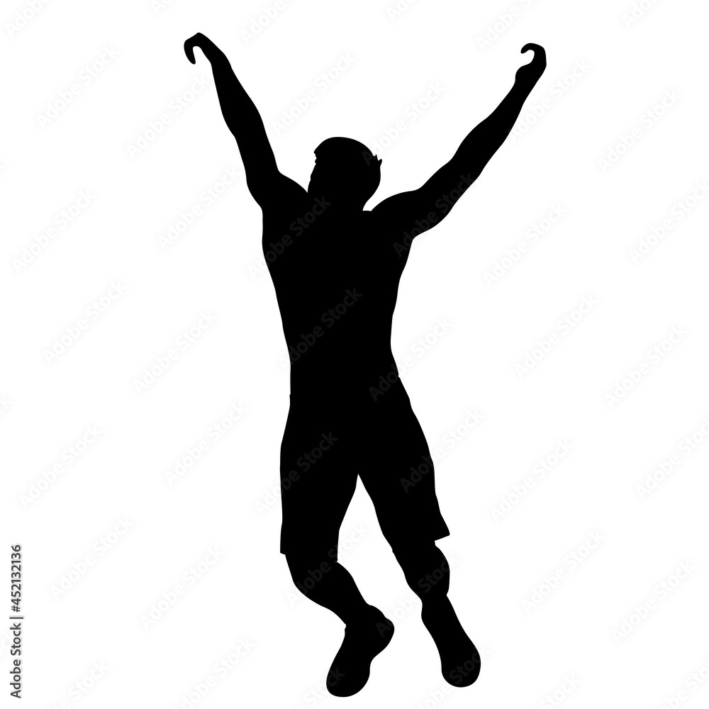 Silhouette of a pull up workout steps on a white background