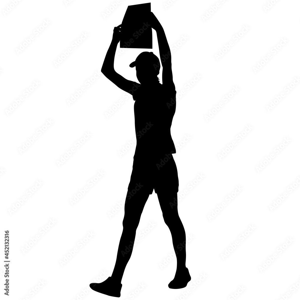 Silhouette Group of People Standing on White Background Silhouette Group of People Standing on White Background