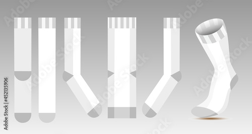 Set socks. White empty template design for brand identity. Vector illustration blank image socks.