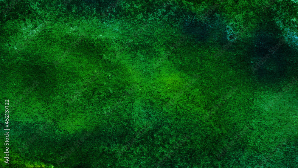 Dark green abstract background. Watercolor. Grunge background with copy space for design.