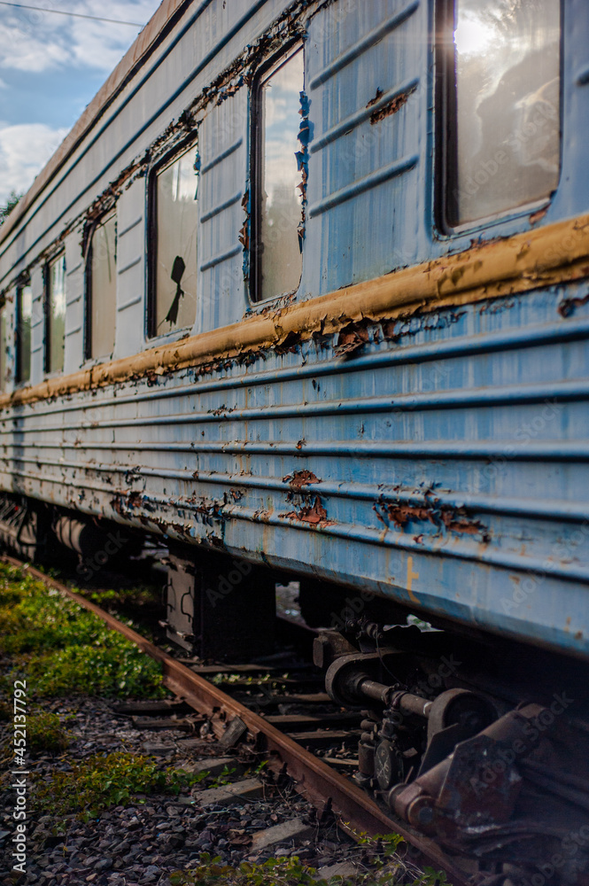 Old and rusty train at the train station detail texture Old and rusty train at the train station detail texture