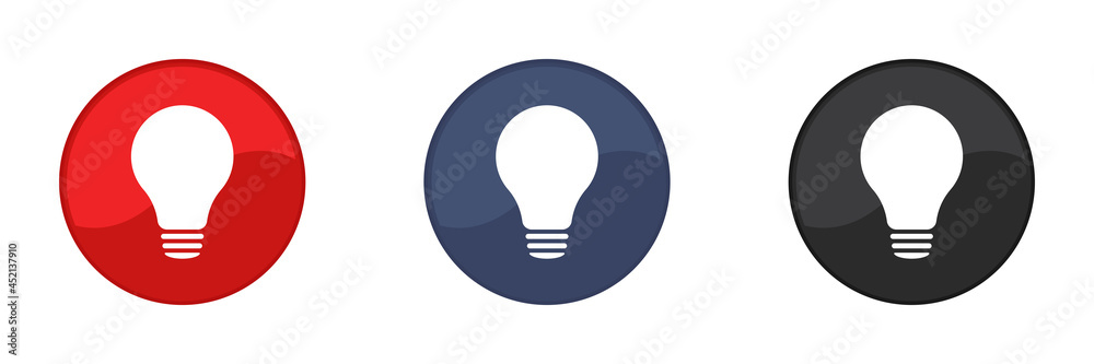 Lamp icons set. Idea lamp icon collection. Press the button. Web design. Vector illustration. Lamp icons set. Idea lamp icon collection. Press the button. Web design. Vector illustration.