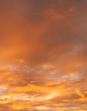 The morning sky was warm, with beautiful orange clouds.
