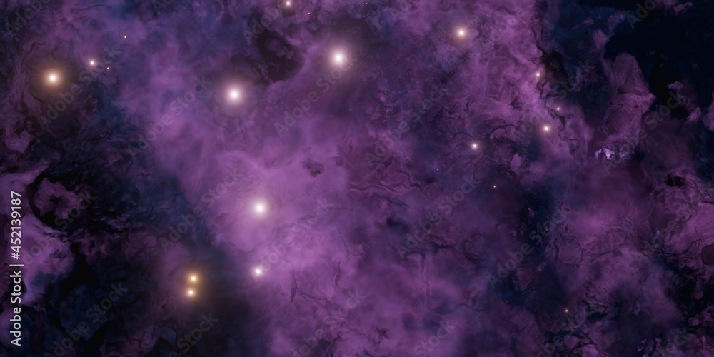 purple and dark nebula with bright stars purple and dark nebula with bright stars