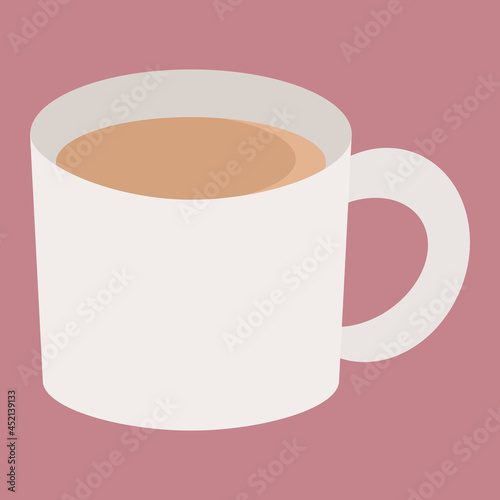 シンプルでかわいいミルクコーヒーのイラスト