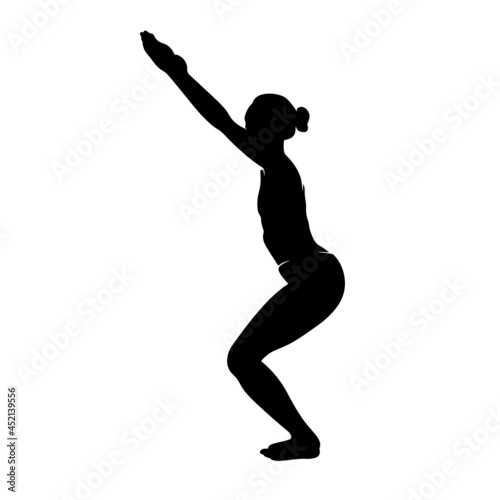 Yoga Chair Pose Silhouette