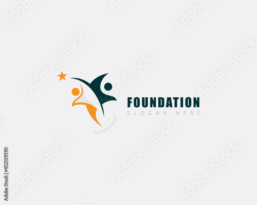 foundation logo creative people abstract friend success education