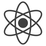 Atom icon with flat style. Isolated vector atom icon image on a white background.