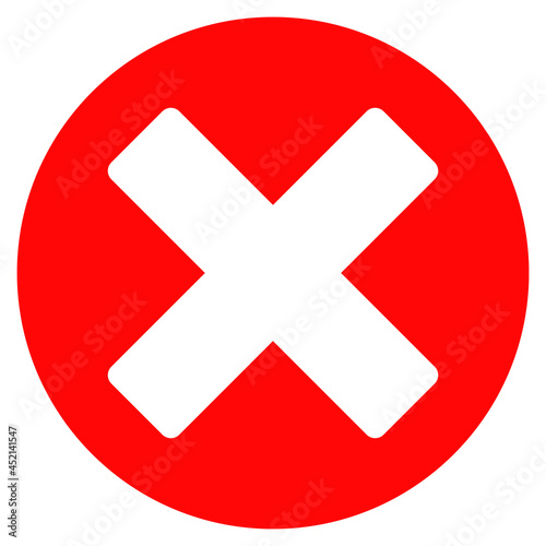 Cancel sign icon with flat style. Isolated vector cancel sign icon image on a white background.