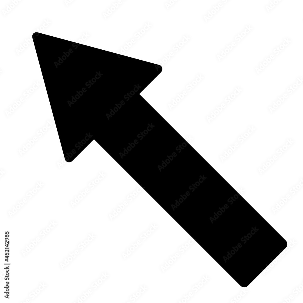 Left up arrow icon with flat style. Isolated vector left up arrow icon image on a white background. Left up arrow icon with flat style. Isolated vector left up arrow icon image on a white background.