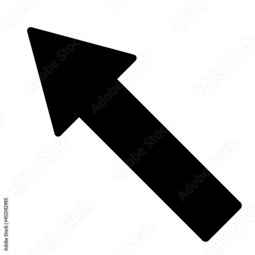 Left up arrow icon with flat style. Isolated vector left up arrow icon image on a white background.