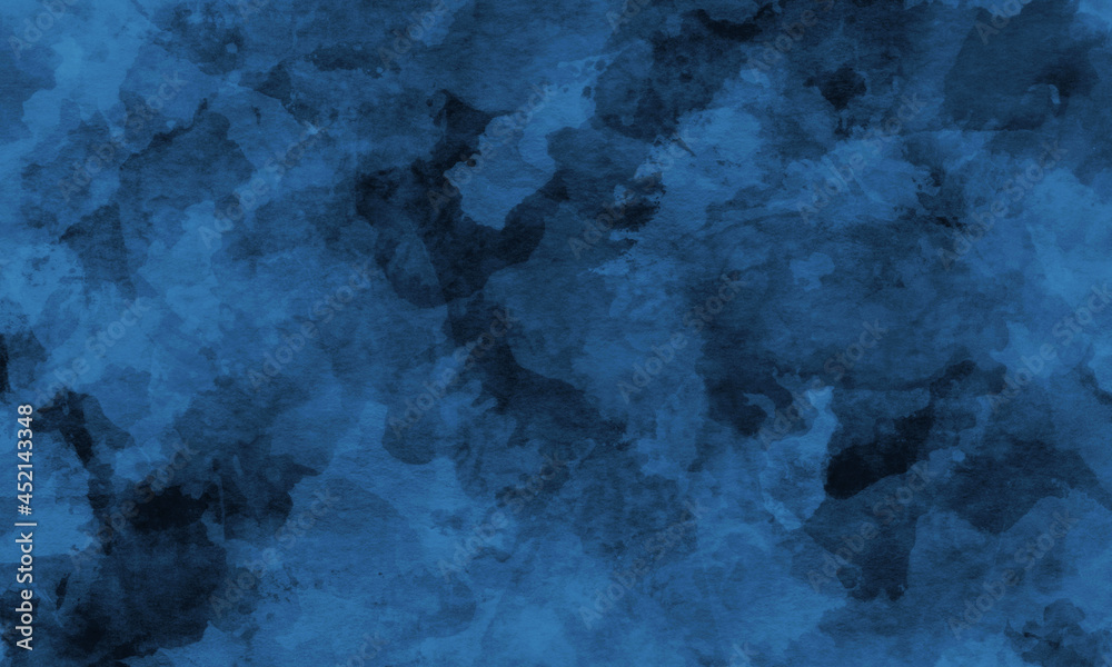 Abstract blue watercolor background with paper texture