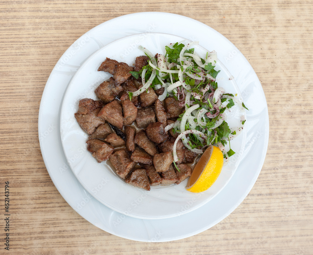 Albanian liver food, cayenne liver, liver, lung, kidney food, liver fries, Arnavut ciğeri, Turkish traditional fried liver. Albanian liver food, cayenne liver, liver, lung, kidney food, liver fries, Arnavut ciğeri, Turkish traditional fried liver.