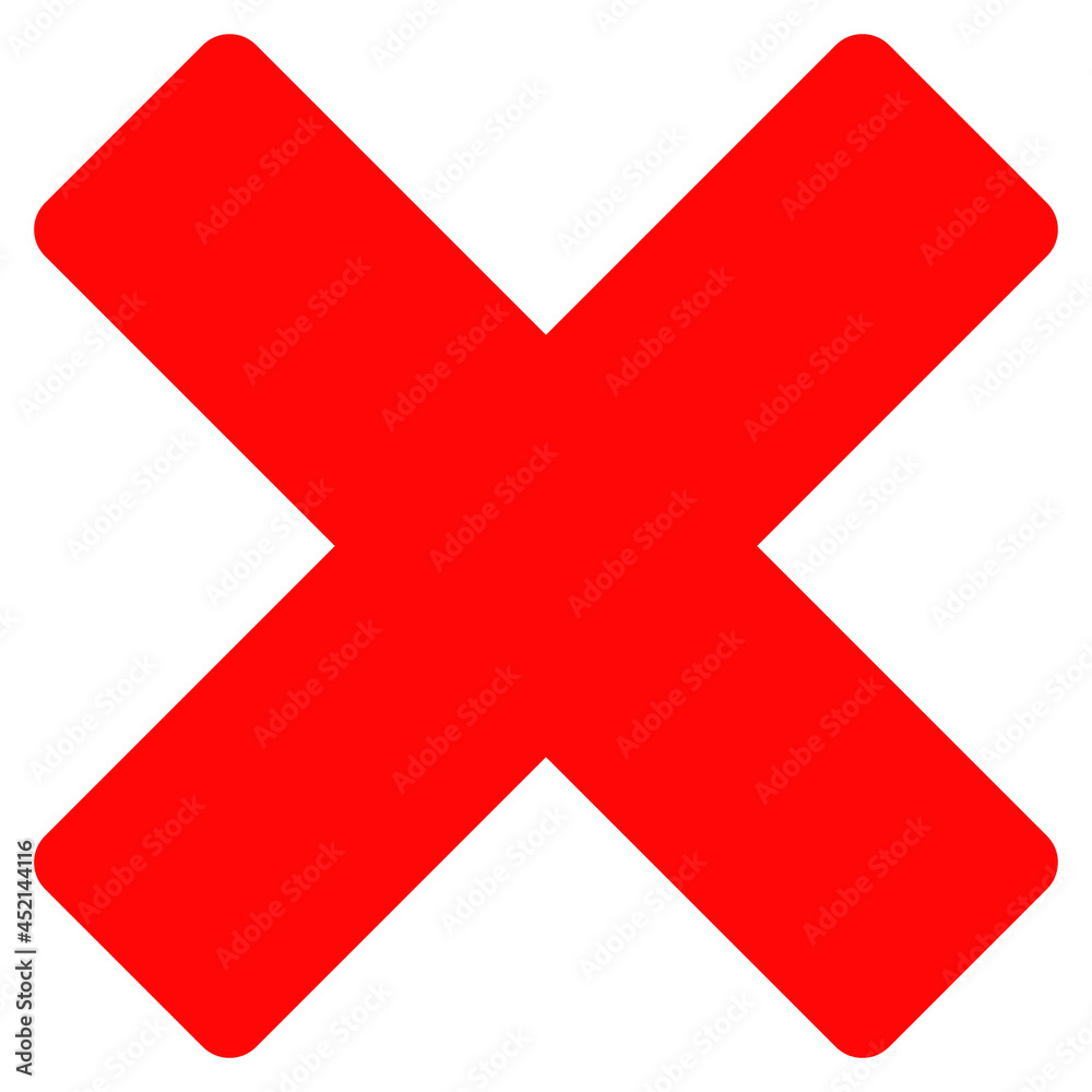 Reject cross icon with flat style. Isolated vector reject cross icon image on a white background. Reject cross icon with flat style. Isolated vector reject cross icon image on a white background.