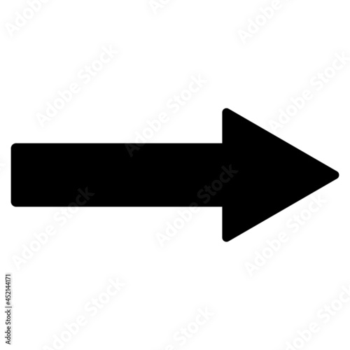Right arrow icon with flat style. Isolated vector right arrow icon image on a white background.