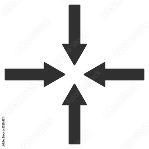 Shrink arrows icon with flat style. Isolated vector shrink arrows icon image on a white background.