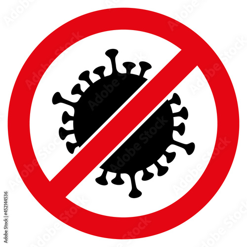 Stop coronavirus icon with flat style. Isolated vector stop coronavirus icon image on a white background.
