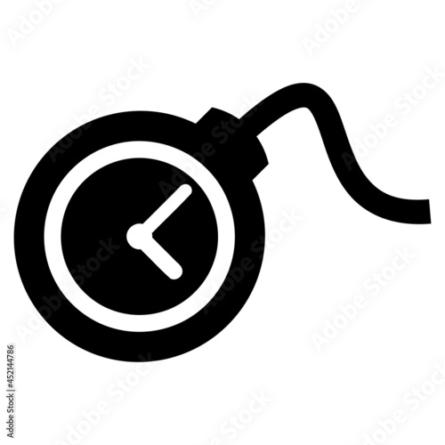 Time bomb icon with flat style. Isolated vector time bomb icon image on a white background.