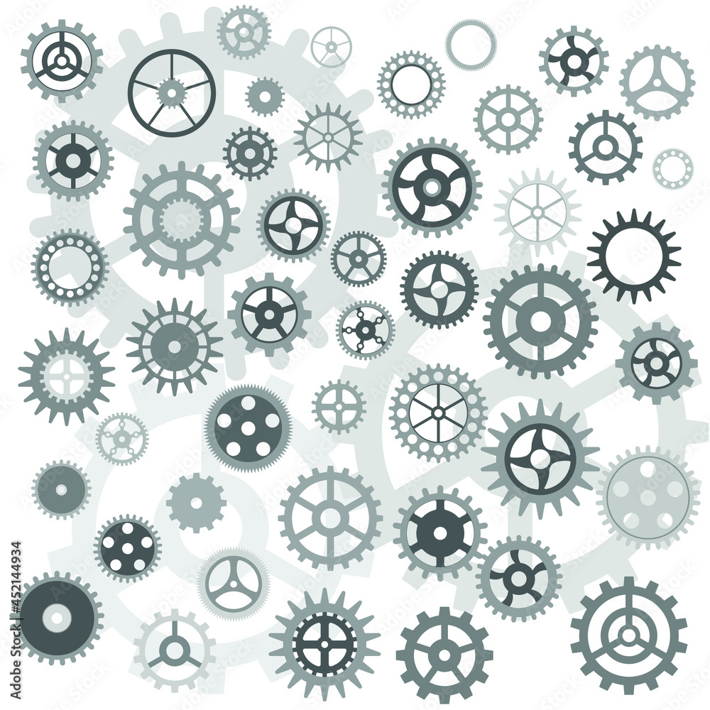 Different shapes of gear teeth used to drive clocks or machines Different shapes of gear teeth used to drive clocks or machines