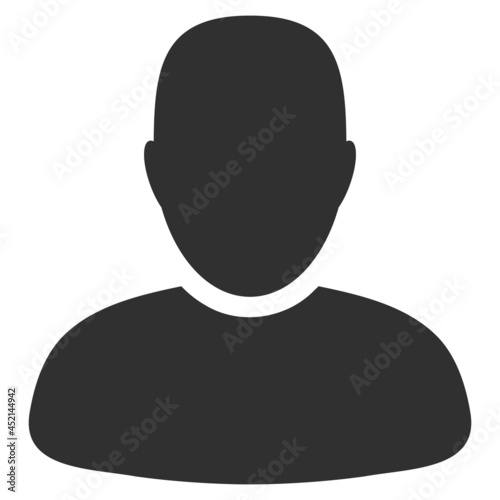 User icon with flat style. Isolated vector user icon image on a white background.