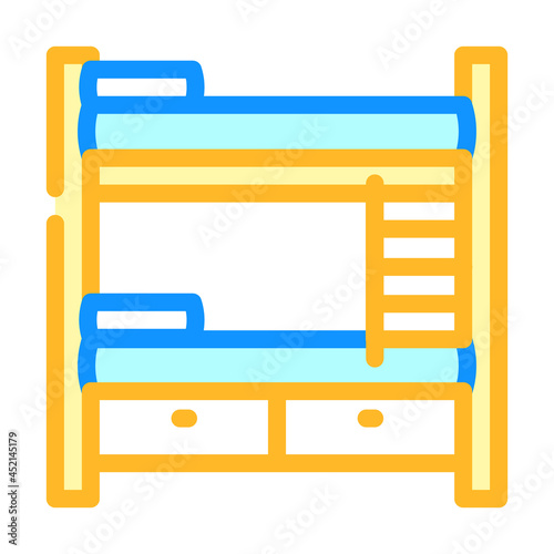 multilevel bed furniture color icon vector. multilevel bed furniture sign. isolated symbol illustration