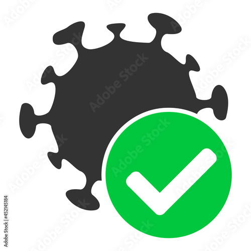 Virus confirmed icon with flat style. Isolated vector virus confirmed icon image on a white background.
