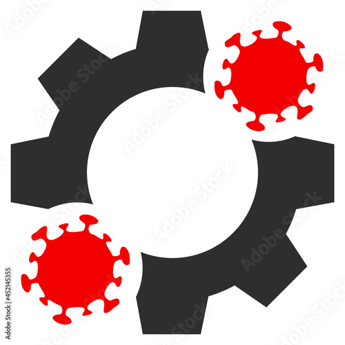 Virus mechanics icon with flat style. Isolated vector virus mechanics icon image on a white background.