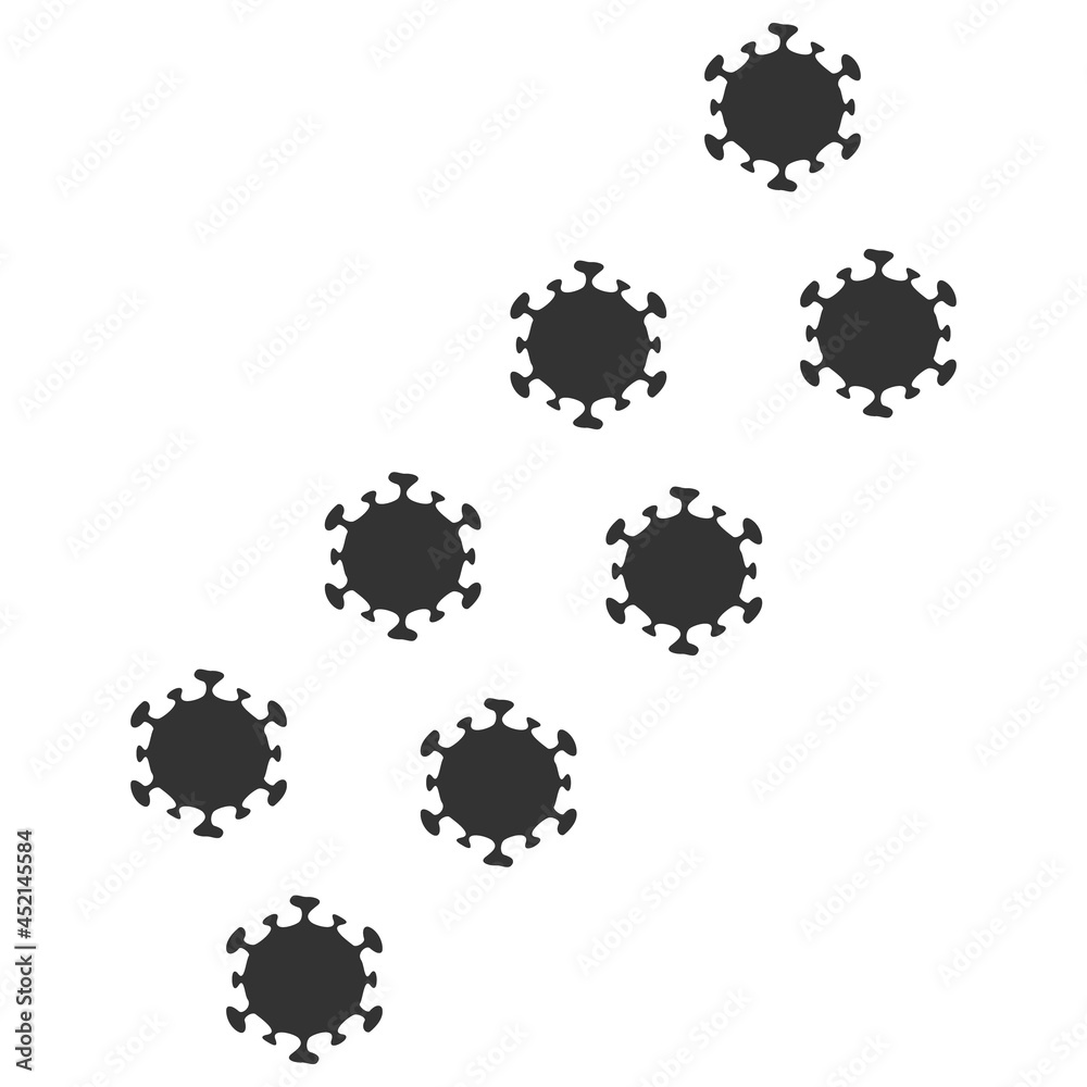 Virus trace icon with flat style. Isolated vector virus trace icon image on a white background. Virus trace icon with flat style. Isolated vector virus trace icon image on a white background.