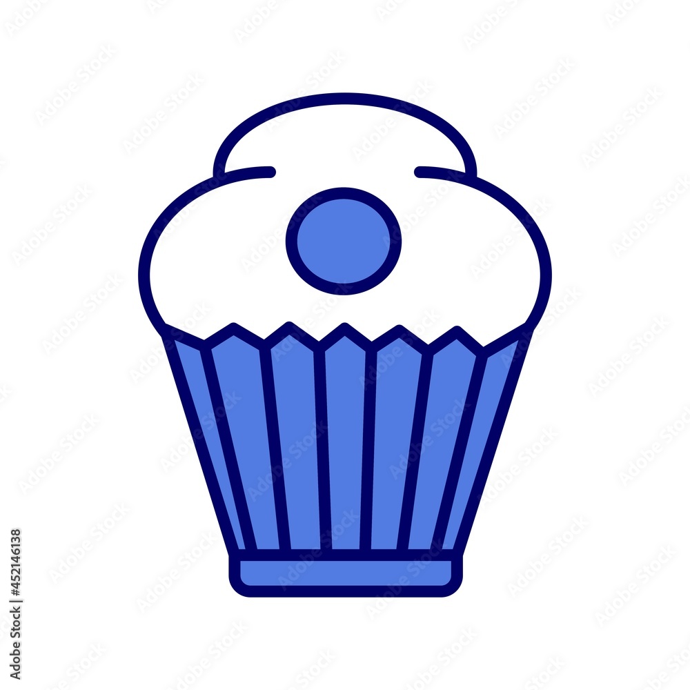 Cupcake Linear Line Filled Vector Icon Design Cupcake Linear Line Filled Vector Icon Design