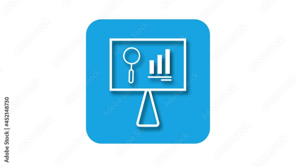 Simple chart analysis icon isolated on white with 4K loop animation. Simple chart analysis icon isolated on white with 4K loop animation.