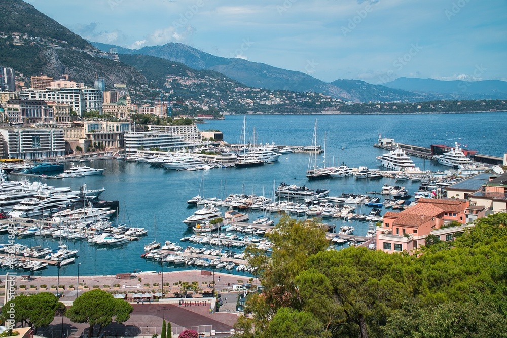 Views of Monte Carlo marina in Monaco