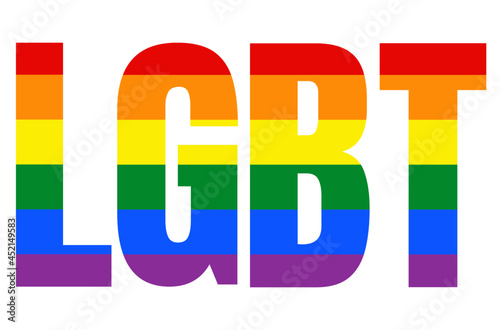 LGBT alphabet in rainbow color