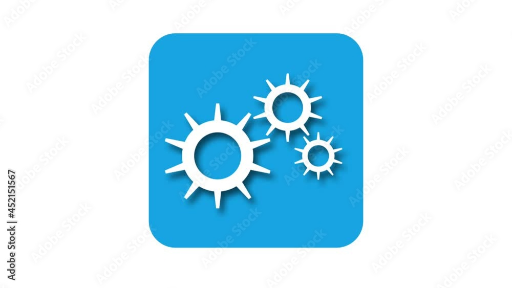 moving setting icon with shadow effect isolated on blue screen. loop motion animation. app and web setting, setting, volume setting related 4K graphic footage. moving setting icon with shadow effect isolated on blue screen. loop motion animation. app and web setting, setting, volume setting related 4K graphic footage.
