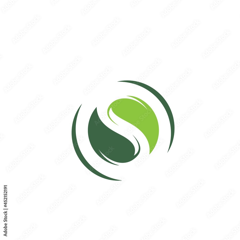 S letter icon vector leaf concept design template S letter icon vector leaf concept design template