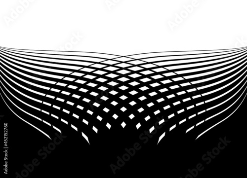 Abstract transition from black to white.
Decorative black and white
striped pattern. Modern vector background