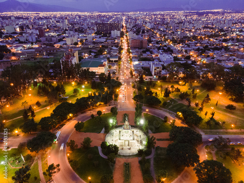 Vista aérea de Salta, Monumento 20 de Febrero photo