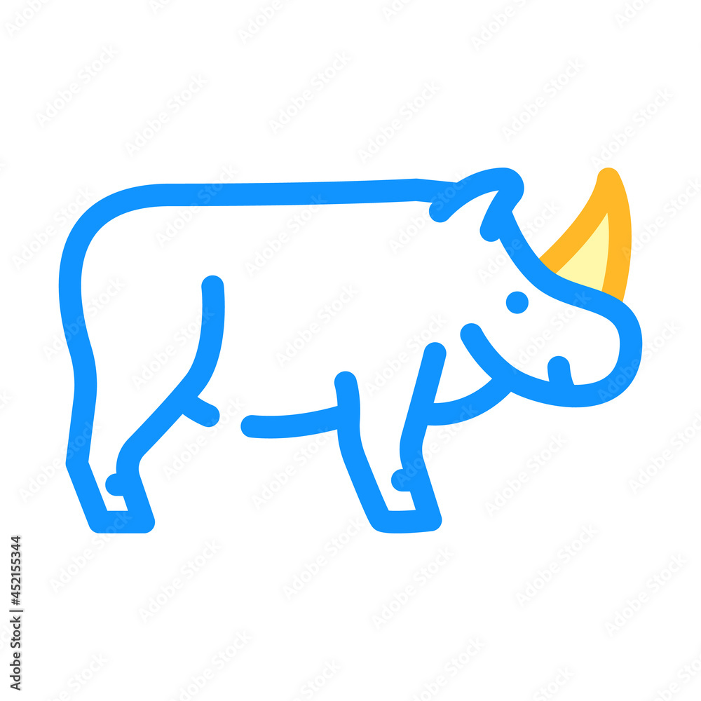rhinoceros animal color icon vector. rhinoceros animal sign. isolated symbol illustration